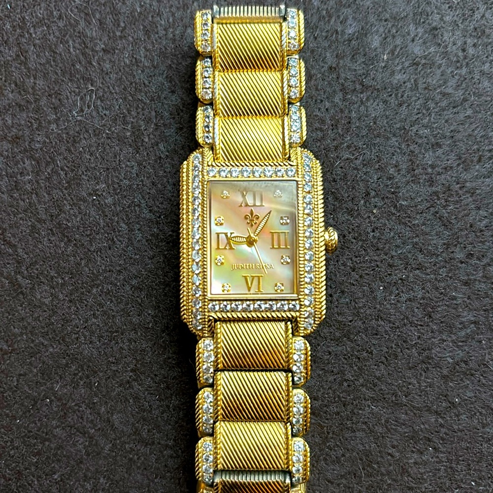 Judith Ripka mother of pearl cz watch